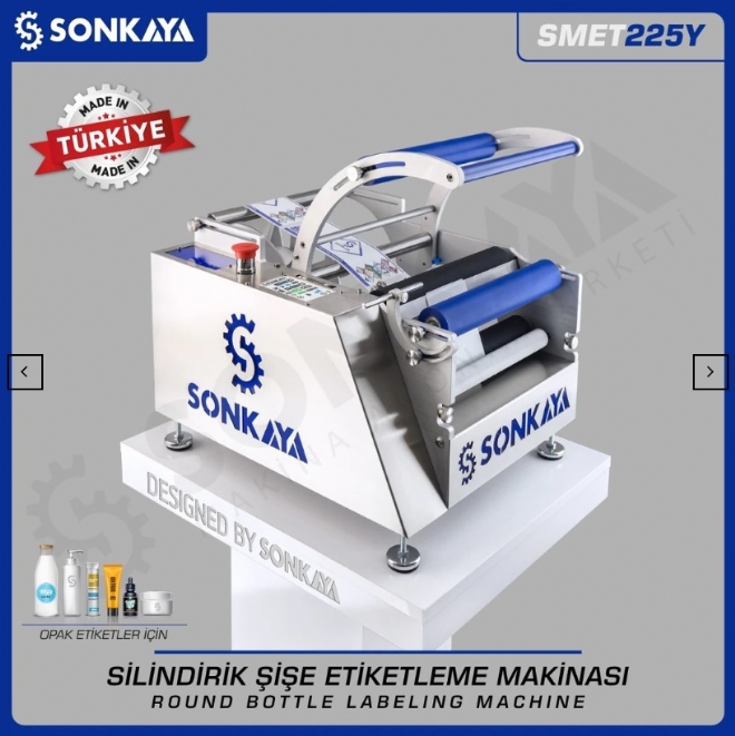 SMET225Y Semi Automatic Cylindrical Bottle Labeling Machine