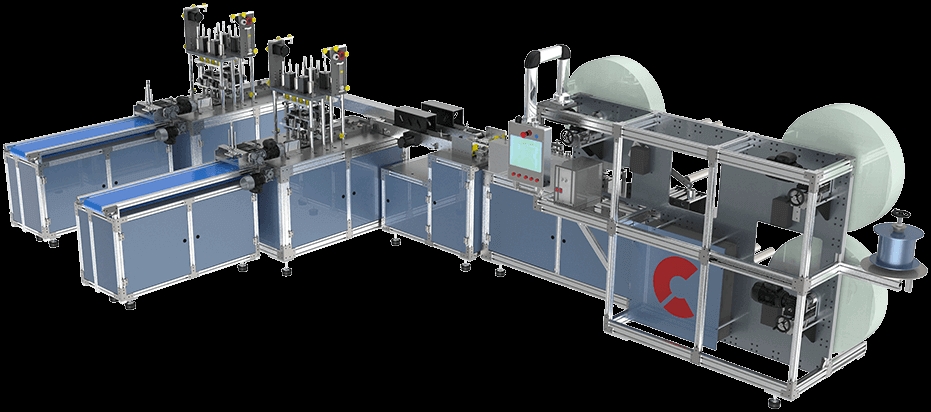 Double Line Fully Automatic Disposable Medical Mask Machine