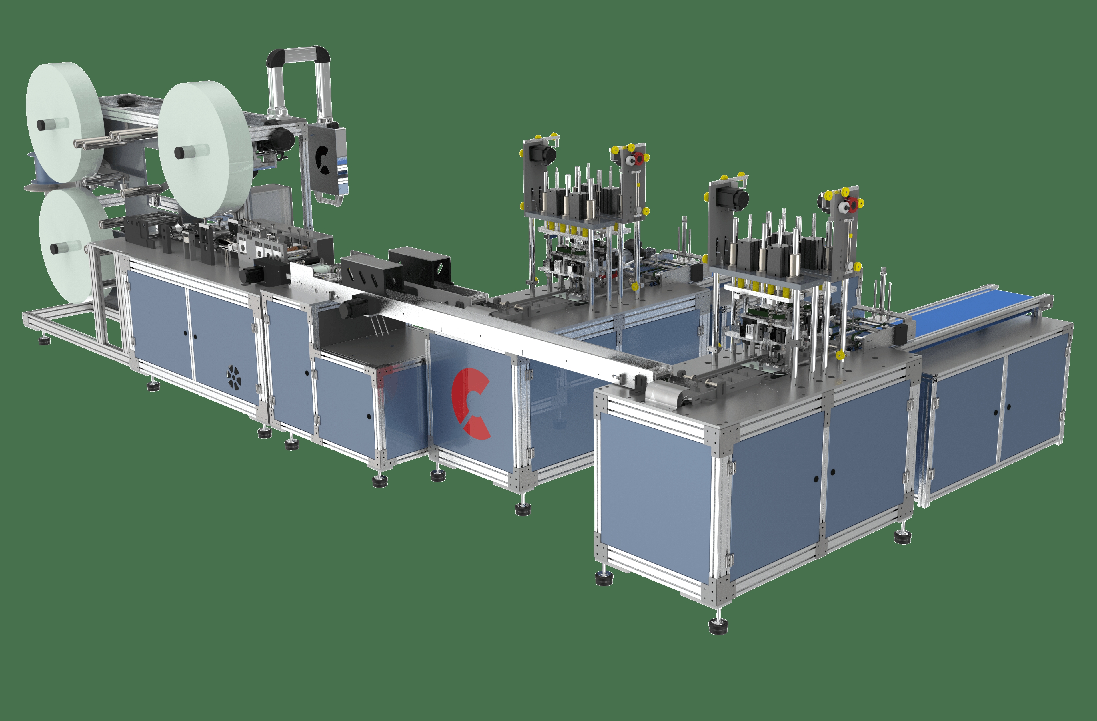 Double Line Fully Automatic Disposable Medical Mask Machine